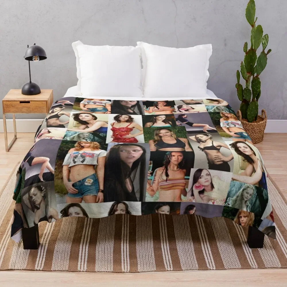 Christina Ricci ORIGINAL BY CRUSHART1 ON REDBUBBLE Throw Blanket Beach Shaggy Baby Blankets