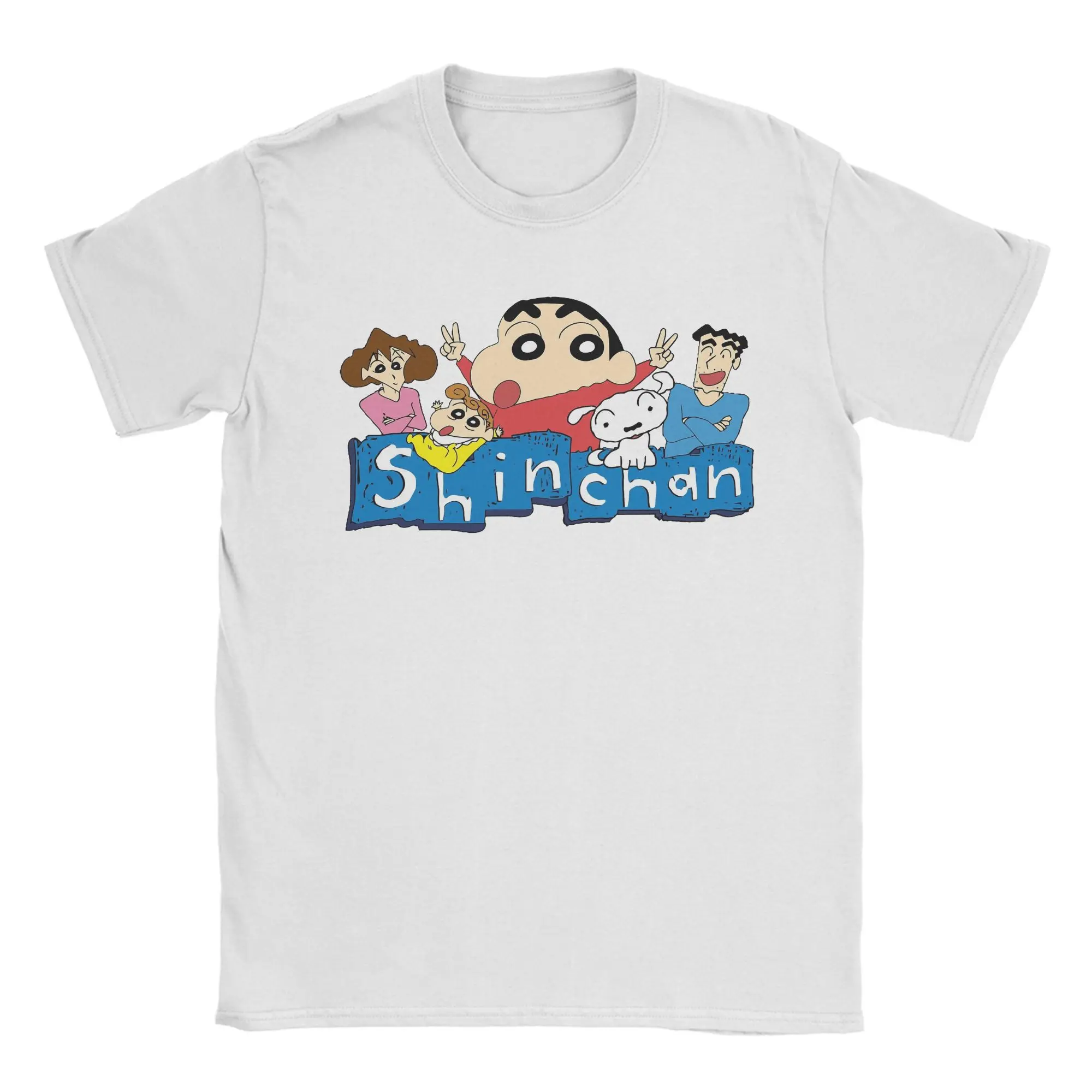 Noir Crayon Shin chan Femme T Shirts Men Women's Cotton Awesome T-Shirts Round Neck  Tee Shirt Short Sleeve Clothing Gift