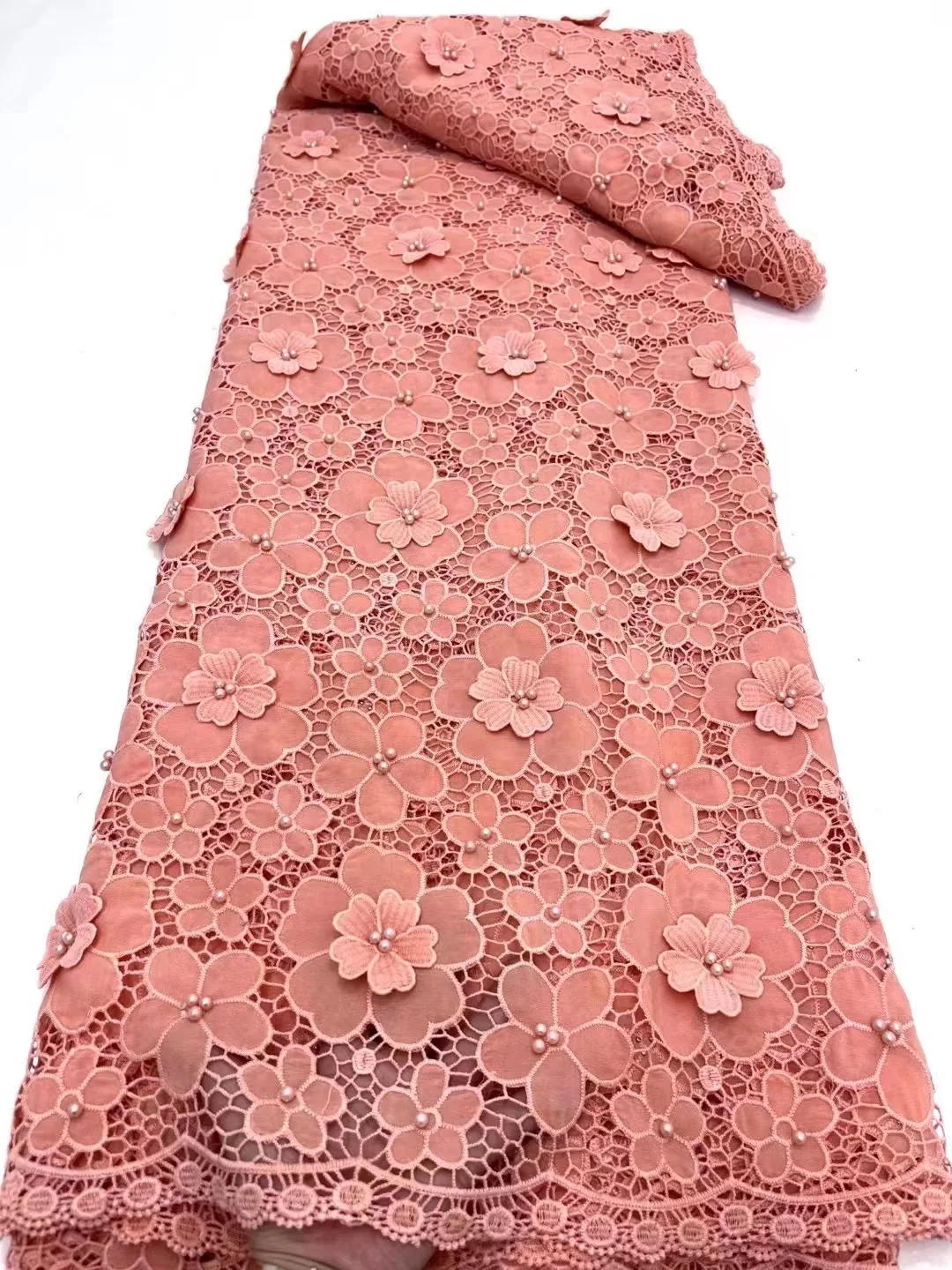 

Guipure Cord Lace Fabric 2024 Latest Swiss Cotton Milk Silk Nigerian African Lace Fabric 2024 High Quality Beaded Lace For Dress