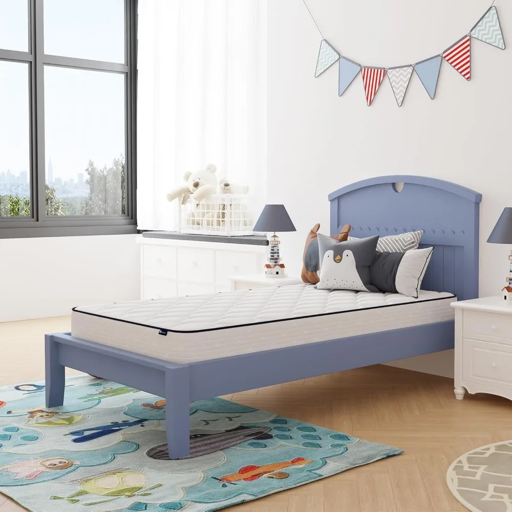 مرتبة هجينة مزدوجة مقاس 6 بوصات، متوسطة النعومة مع نسيج مسامي ومعتمد من CertiPUR-US لغرف نوم الضيوف والأطفال