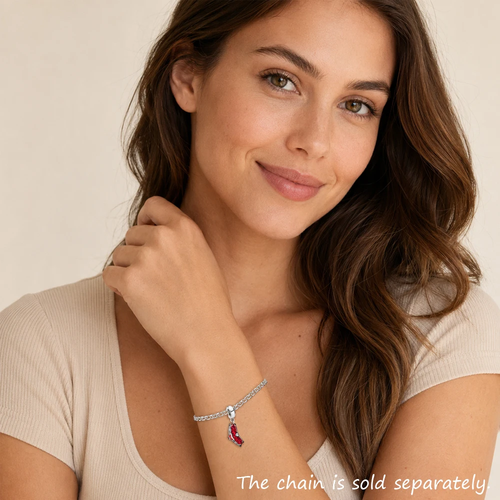 Anhänger, baumelnder Charm, roter Bikini-Slip für Damen, neu, 925er Sterlingsilber, edler Schmuck, trendiges Geschenk – Detail 2