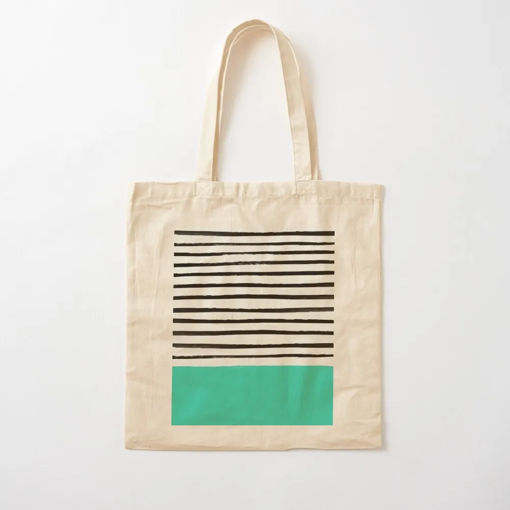 

Mint x Stripes Tote Bag Women's bag custom fabric bag eco folding Canvas Tote