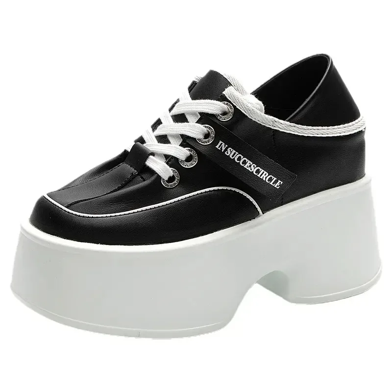 

Весенне-осенняя обувь из микрофибры 11 см, туфли-лодочки на танкетке, женская повседневная обувь на платформе, женская модная обувь для скейтбординга