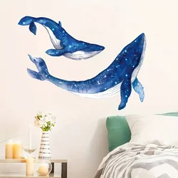 1Pc Watercolor Marine Animals Whale Furniture Wall Stickers Baby Room Wall Decoration Children Room Decor Bedroom Living Room