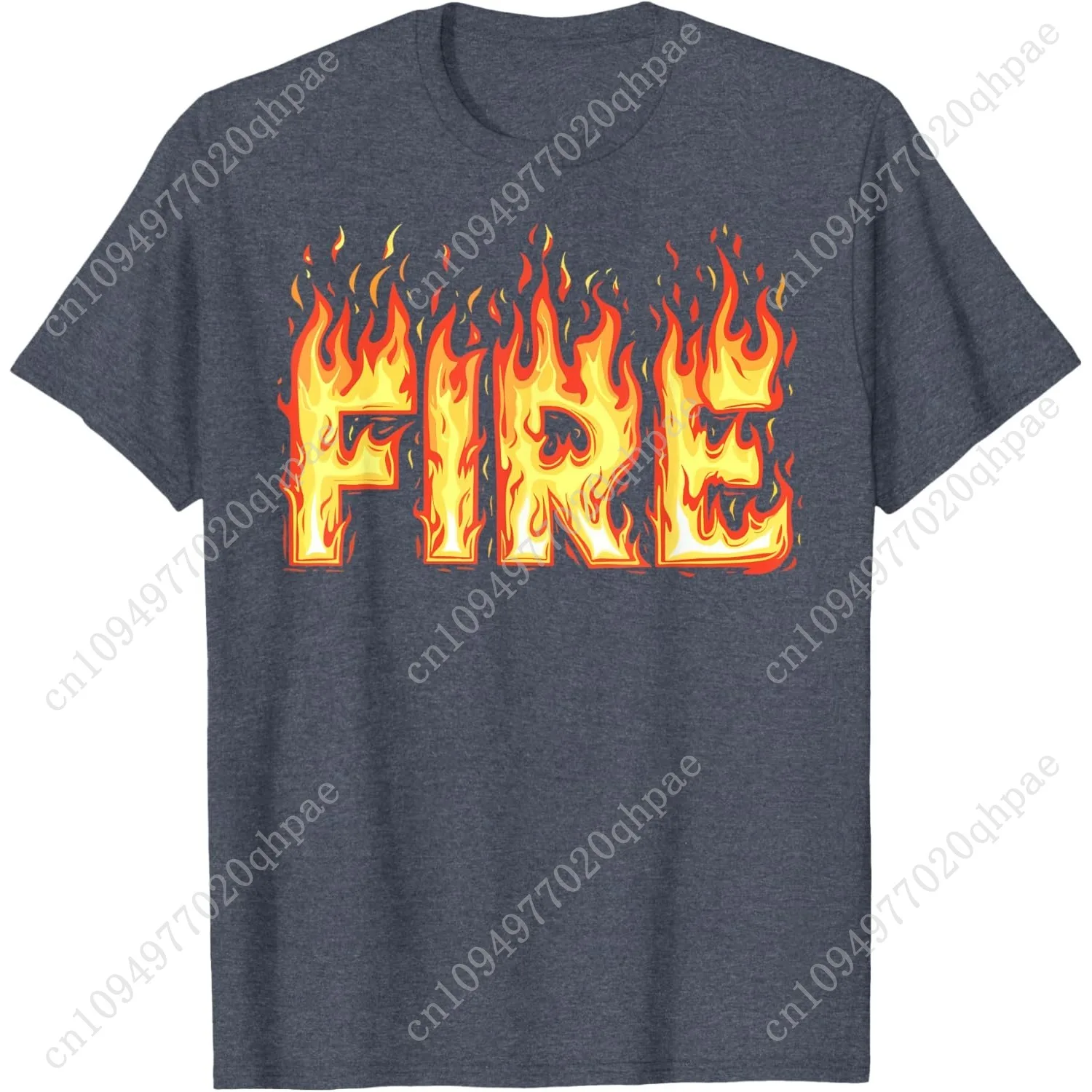 تي شيرت لهب النار للبالغين والأطفال والرجال والنساء زي النار والثلج
