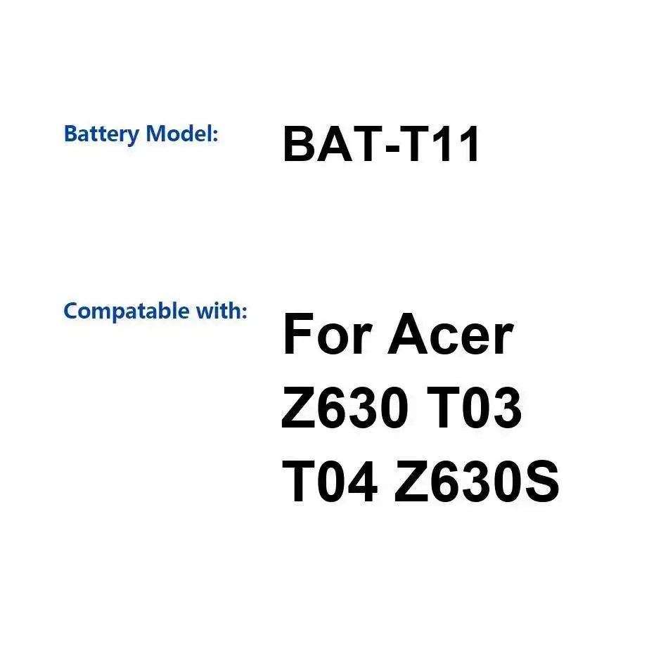 

Аккумулятор мобильного телефона Bat-T11 4000 мАч для Acer Liquid Z630 T03 T04 Z630S
