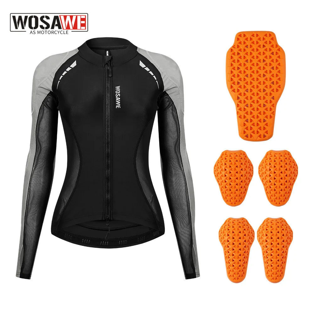 

WOSAWE Women Motorcycle Soft Armor Summer Ventilation Motorbike Riding Protective Armor Jacket Anti Fall Motorcycle Equipment