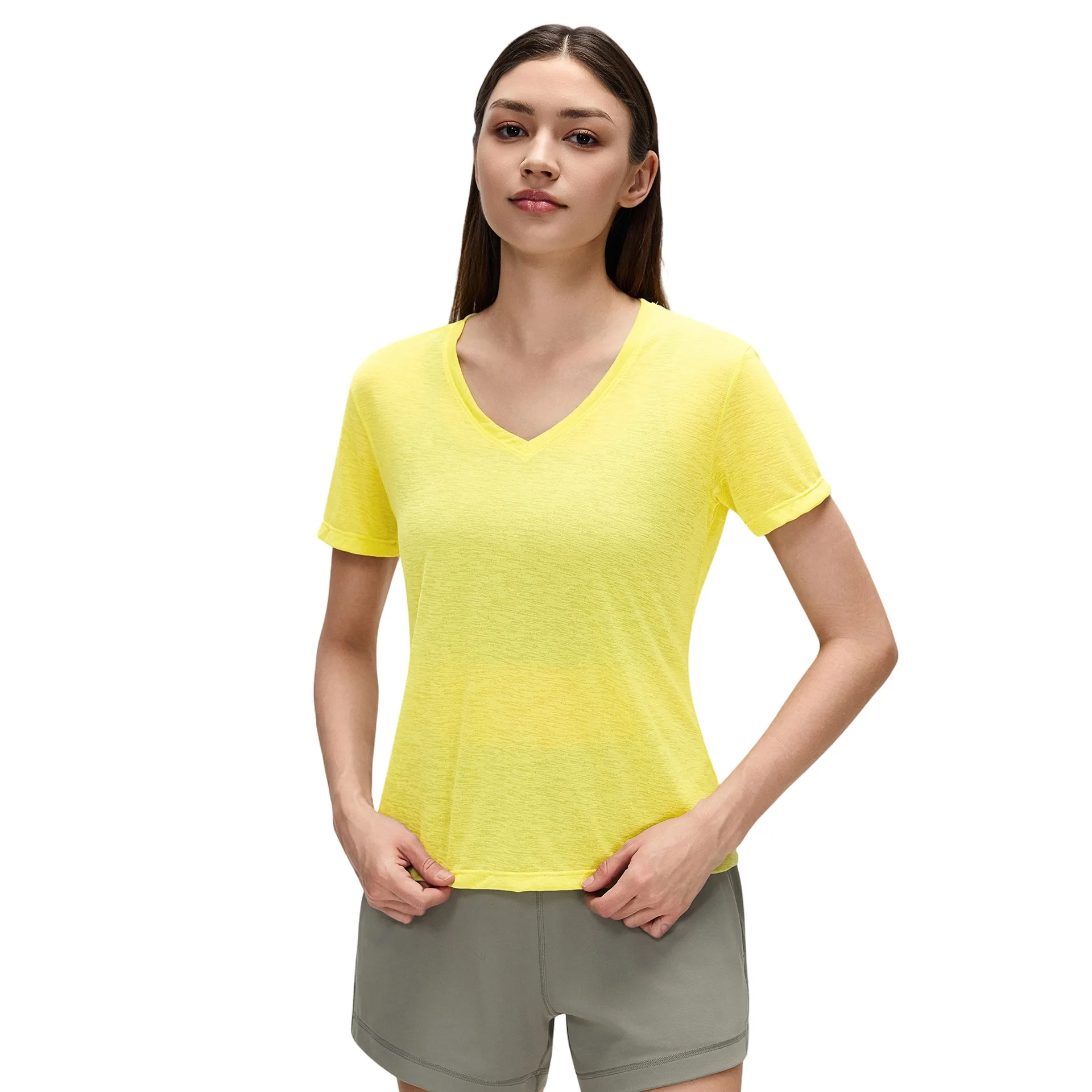 Lemon Quick Dry Women Mesh Cover-up Short-sleeved Sport T-Shirt Top Workout Gym Clothes Lightweight Breathable Fitness Sport Bra