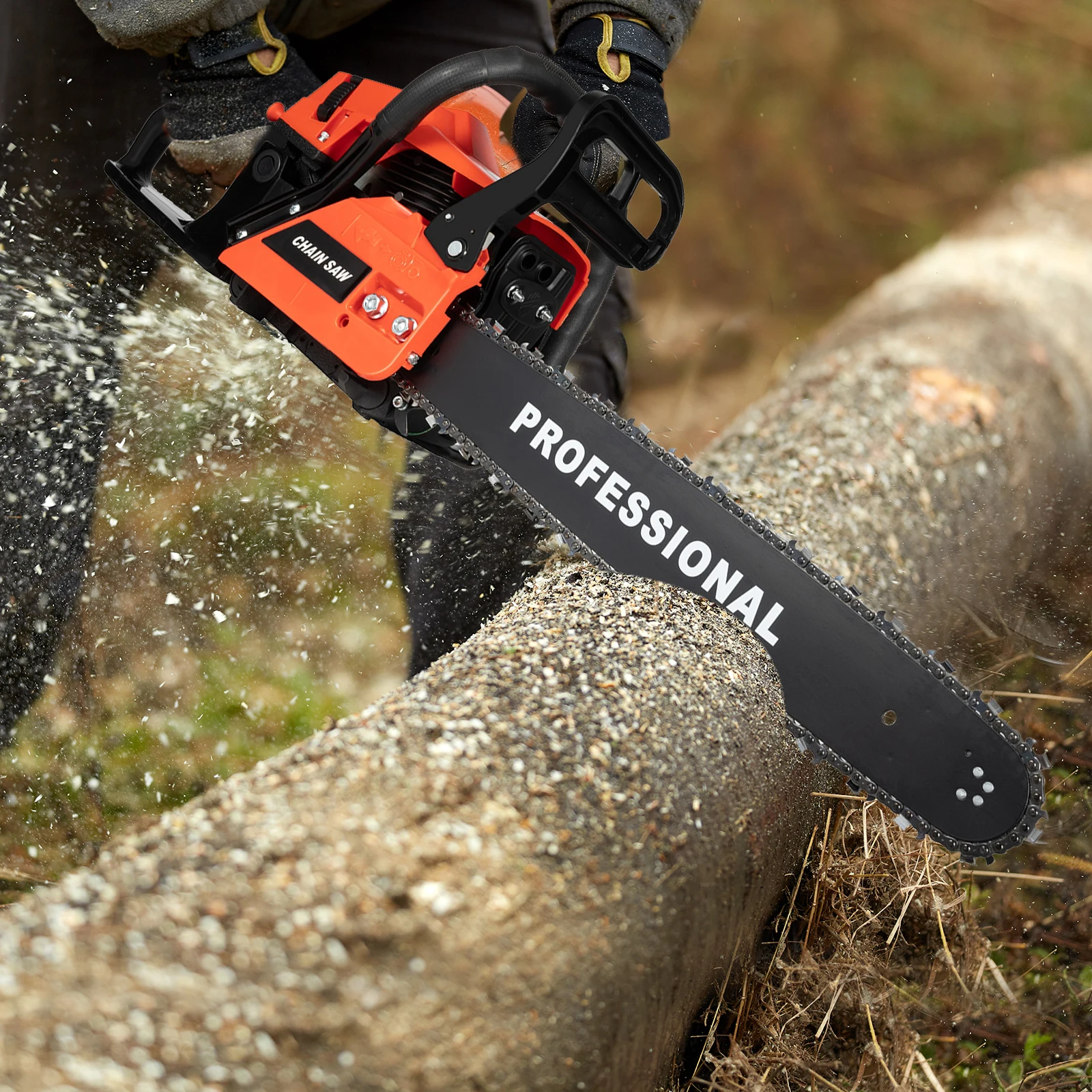 

58cc Gas Chainsaw 20 Inch - 2-Stroke Gas Powered Chainsaw Kit for Tree Cutting & Trimming, Include Tool Bag&Fuel Bottle