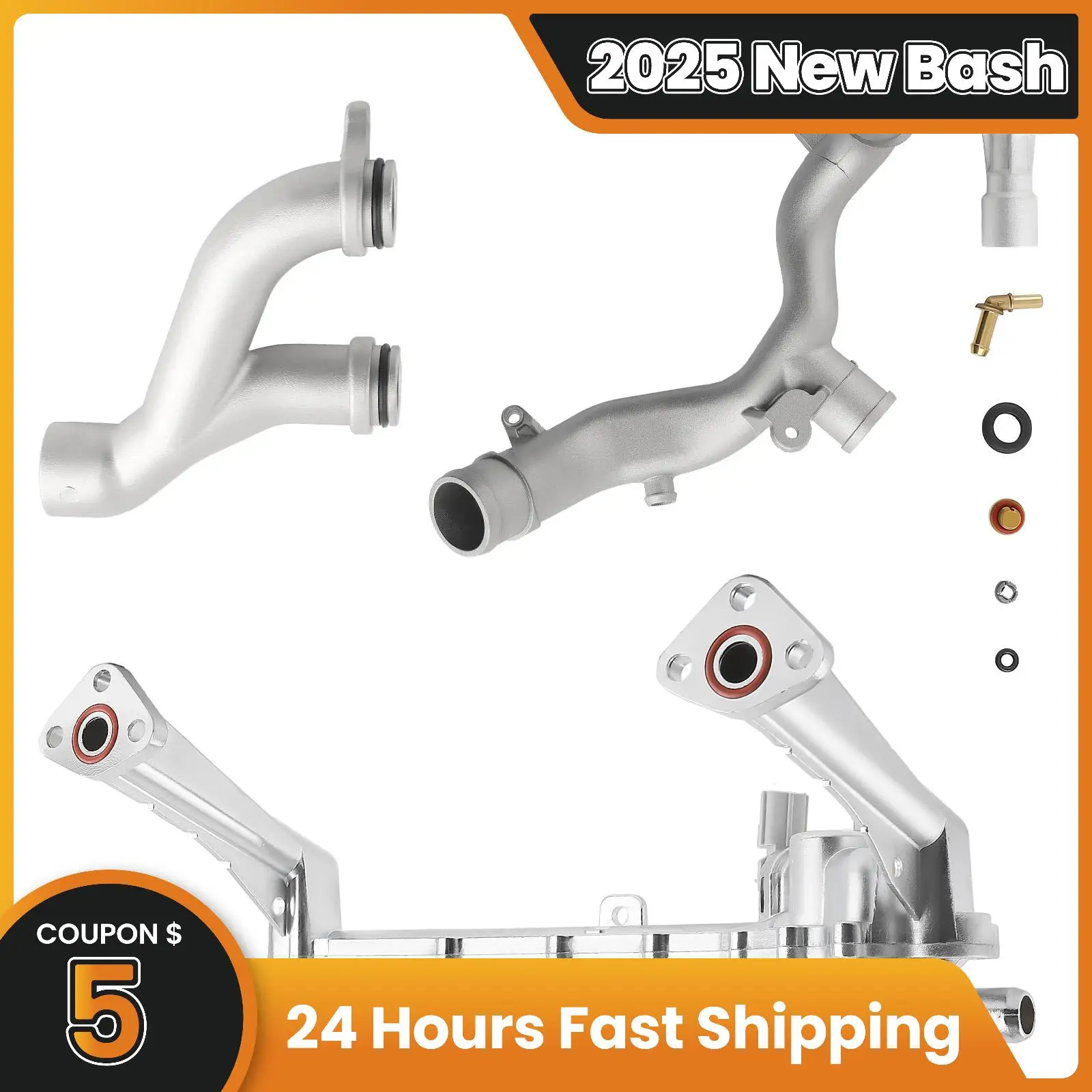 

Upgraded Aluminum Coolant Water Pipe Kit for Land Rover Range Rover 2014-2019 3.0 SC AJ814006 LR109401 LR041788