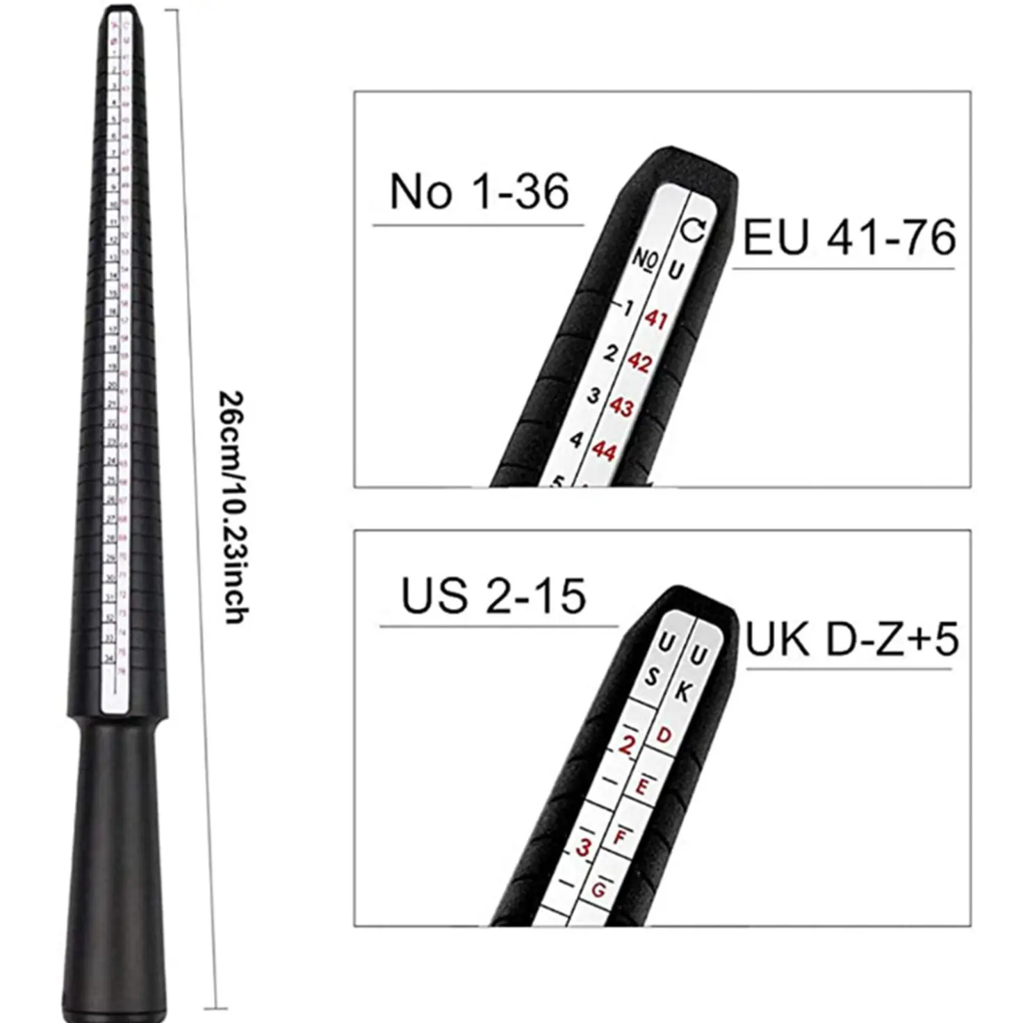 UK/US Ring Size Precise Measuring Size For DIY Jewelry Size Tool Sets Ring Mandrel Stick Finger Gauge Size