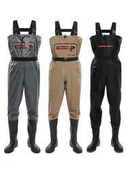 PVC Fishing Waders,River Lake Lure Wading Pants, Travel Sea Clothing, Outdoor Waterproof Overalls, Breathable Comfort,Black