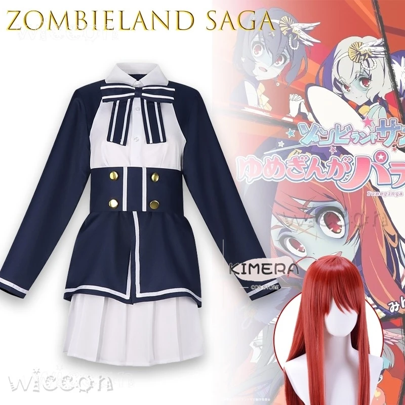 

disfraz AZombieland Saga Hana Sakura Zombie Idol Halloween Performance Cosplay Costume Anime Outfit Halloween fantasia disfraces
