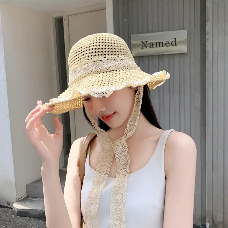 

Summer New Straw Hat Sunscreen Beach Beach Big Brim Shading Holiday Fisherman Hat Woman