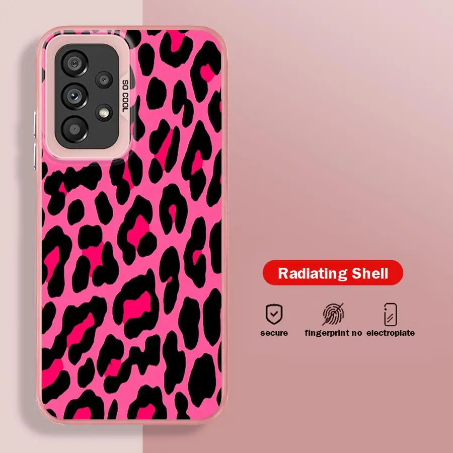 حافظة لهاتف سامسونج جالاكسي A72 A26 A36 A71 A53 A54 A52 A51 A56 A35 A73 A55 لون الفهد #4