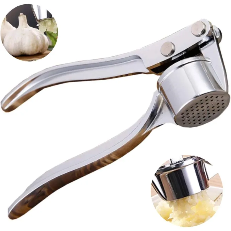 Garlic Press Stainless Steel Professional Garlic Mincer Tool with Ergonomic Handle, for Easy Cleaning and Squeezing