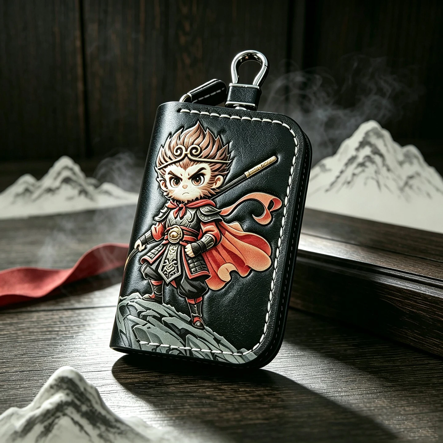handcrafted-leather-key-pouch-men's-large-capacity-multi-functional-storage-bag-women's-key-holder-embossed-design-car-key-bag
