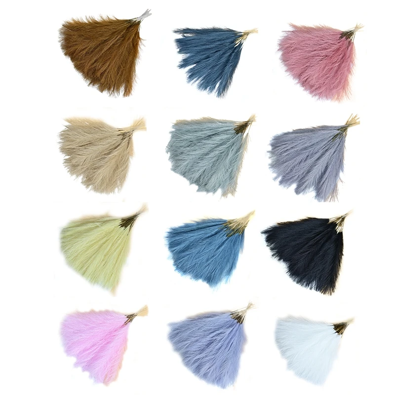 باقة القصب الاصطناعية عشب بامباس الاصطناعي 16.9 بوصة عشب بامباس ديكور بوهو زهرة أرجواني فاتح متين وسهل الاستخدام