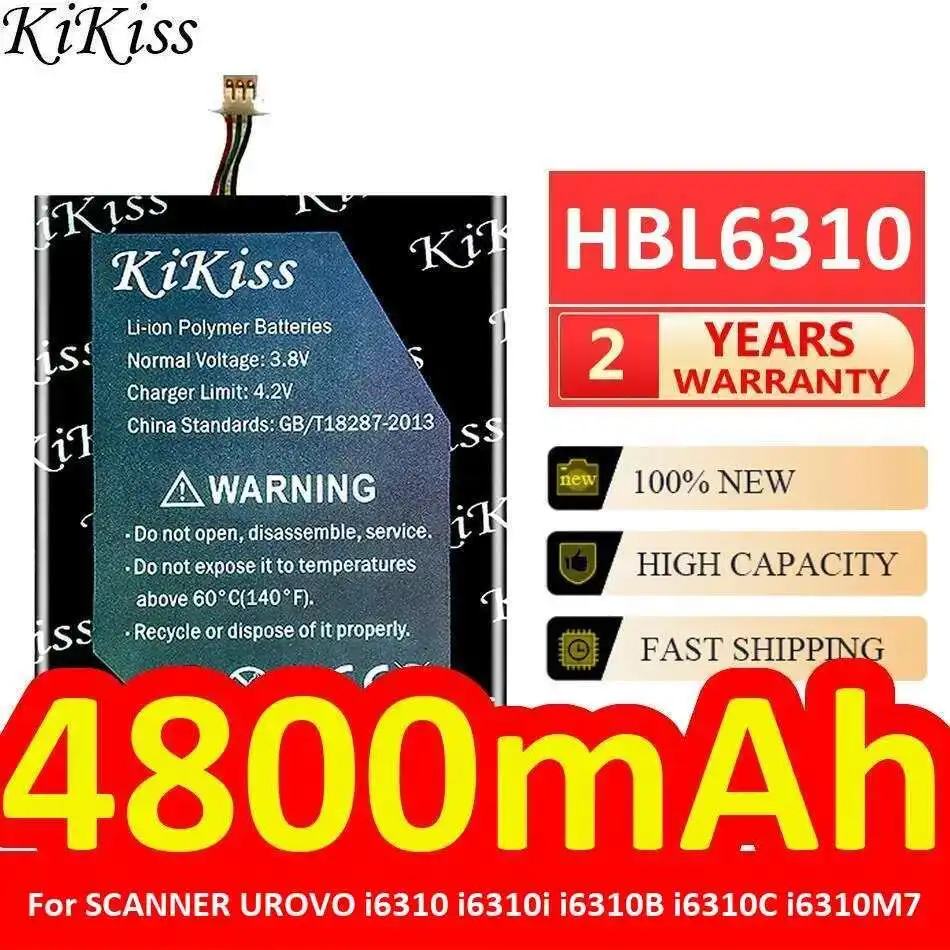 

Безопасный аккумулятор сканера HBL6310 для Urovo I6310 I6310i I6310b I6310c I6310m7 4800 мАч надежный источник питания