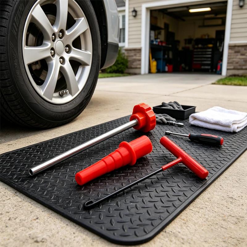 Quick Removal Car Valve Stem Tool Kit 1 Set Steel Valve Puller with Nylon Cone Positioner Hook for Tire Valve Installation