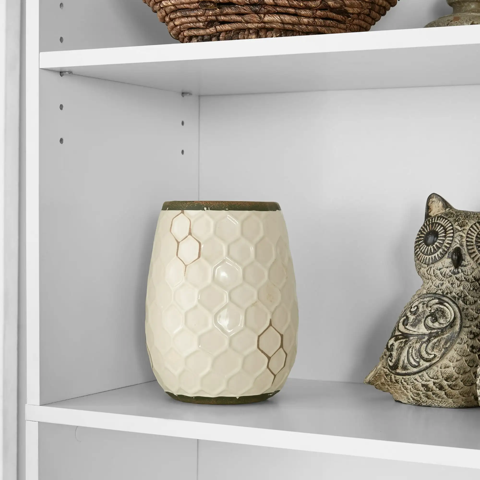 Libreria a 5 ripiani con ripiani regolabili, bianca