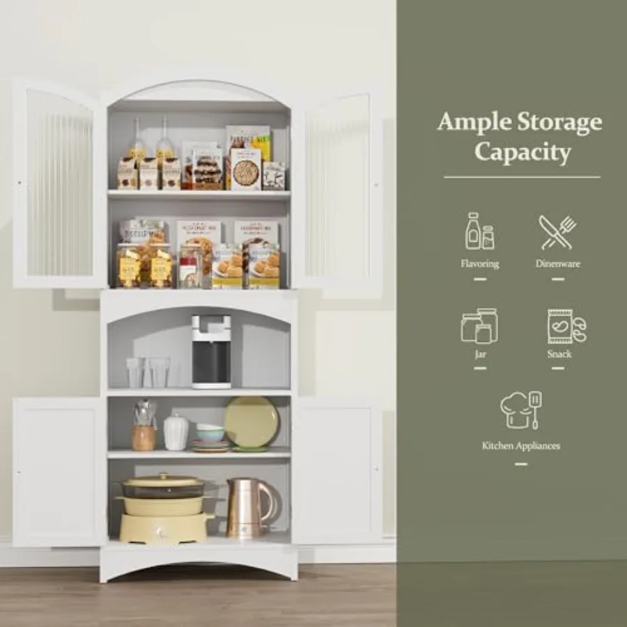 خزانة تخزين 64 خزانة مخزن طويلة مع أبواب زجاجية مخددة وأرفف قابلة للتعديل خزانة تخزين حمام مضادة للرشاب كابي