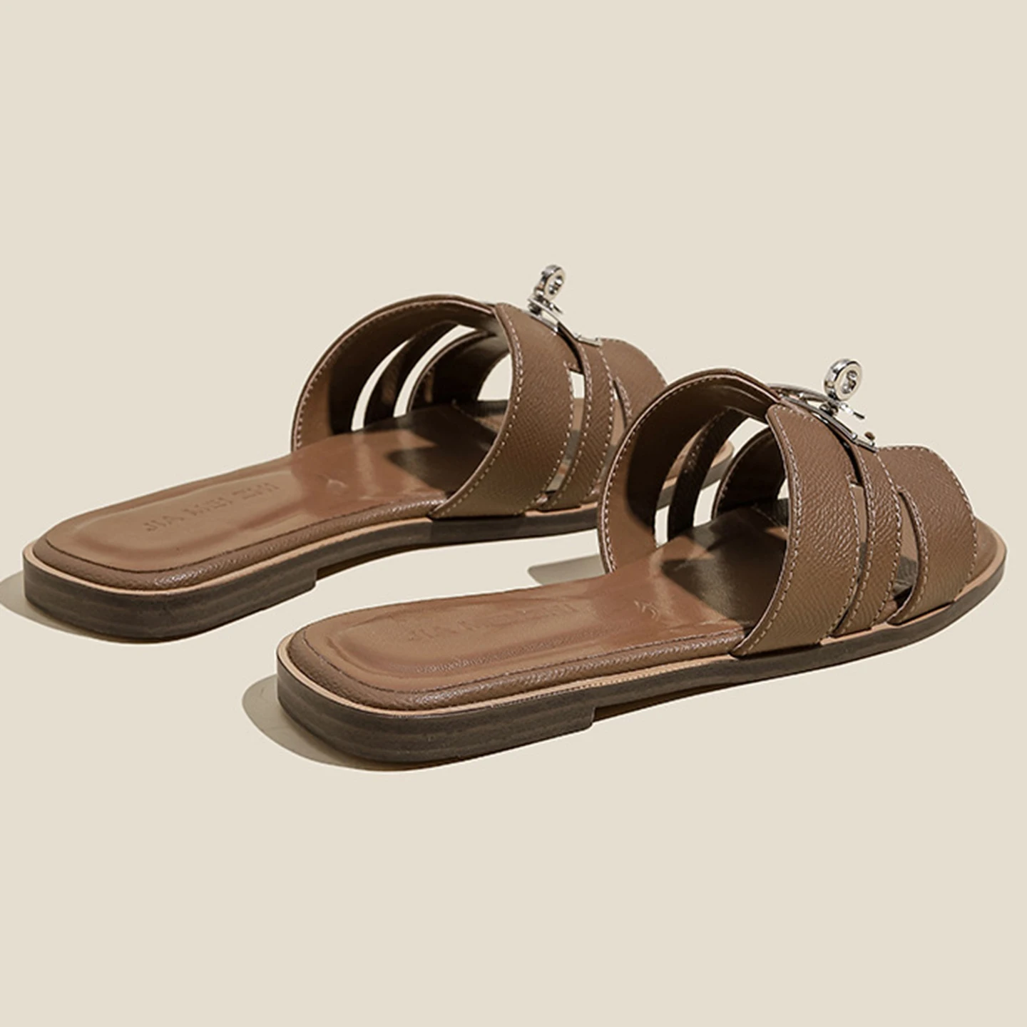 

Womens slippers retro elegant soft soled non slip slimming comfortable casual vacation travel flat bottomed beach shoes