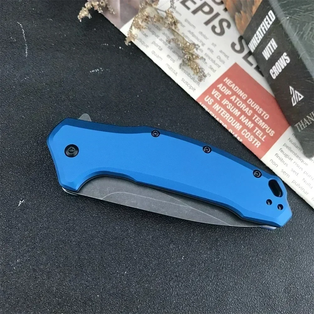 KS 1776 EDC Folding Portable Knife Aluminum Blue Handles 8Cr13Mov Blade Military Tactical Camping Hunting Outdoor Hand Knives