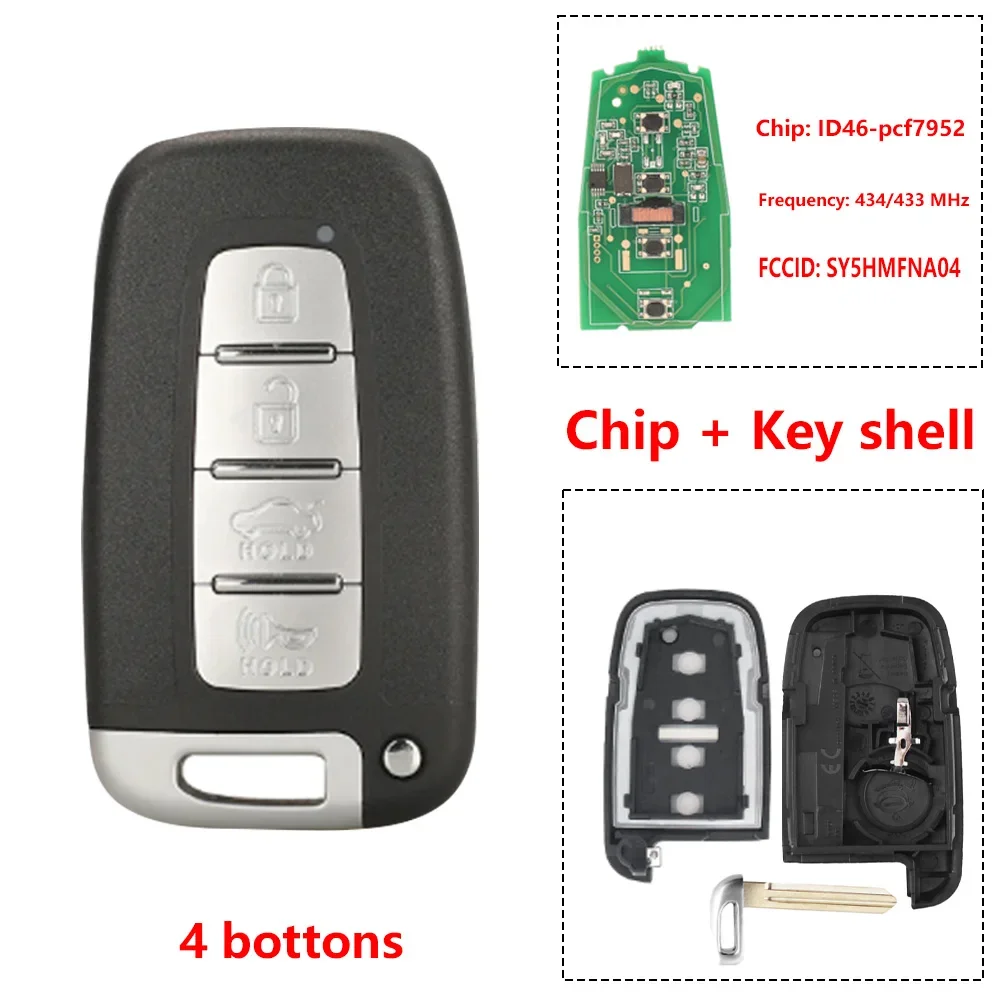 2/3/4 Bottons Original Car Key Case Shell for Hyundai IX35 Sonata 8 Elantra for Kia K2 K5 Sportage Forte IX45 I30 Tucson 2010