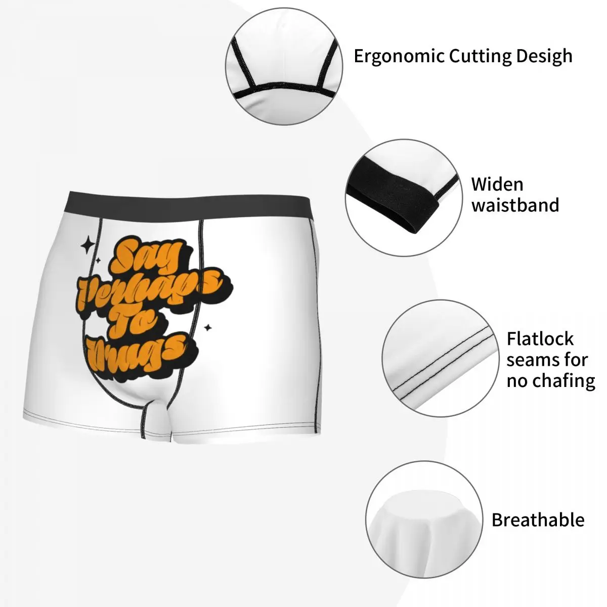 Boxer Underpants Shorts Say Perhaps To Drugs Panties Men Soft Underwear for Homme Man Boyfriend Gift
