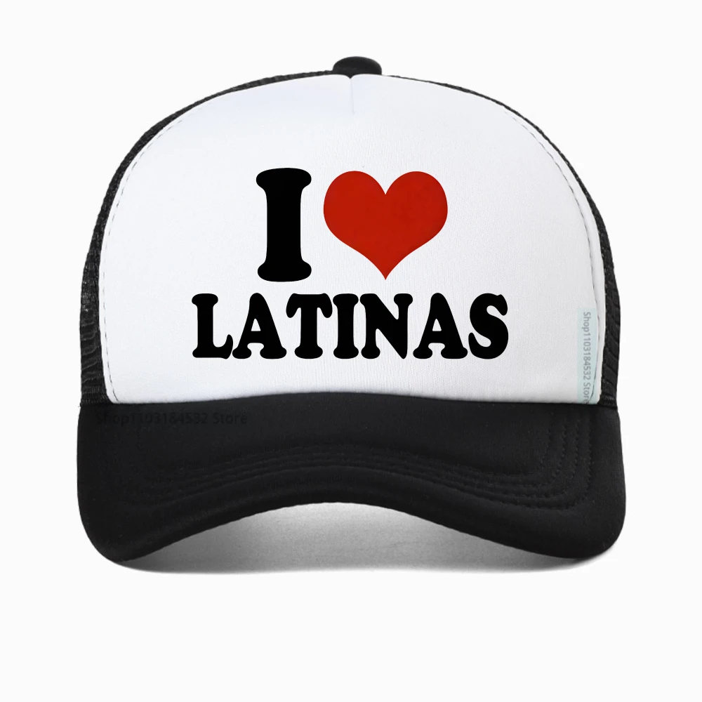 

Funny Red Heart Love Latina I Love Latinas baseball cap mens casual fashion Harajuku caps summer style hipster snapback hat