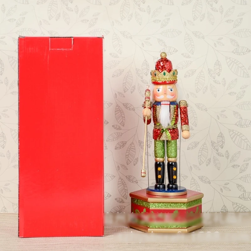 D335 Movable doll puppets 32CM handmade painted music nutcracker , Christmas gift Hand-painted
