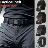 New Multiple Styles of Tactical Waist Belts The Men's Buckle Belt Nylon Braided Lightweight Breathable Daily Commuter Men's Belt
