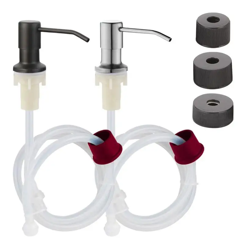

Stainless Steel Soap Dispenser Extension Tube Kit Kitchen Sink Liquid Soap Dispenser Bathroom Detergent Hand Press Pumps