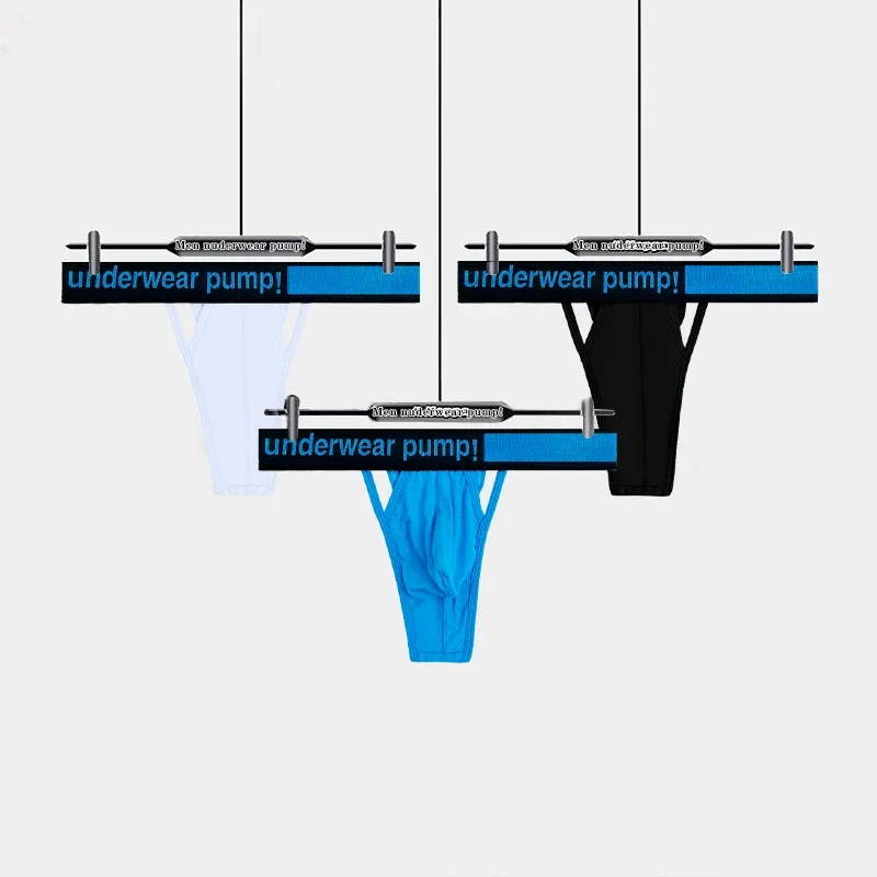 Men's Modal Soft Skin-Friendly Lightweight Thong Ultra-Thin Breathable Thong Hollow Out Design Contrast Waistband Underwear