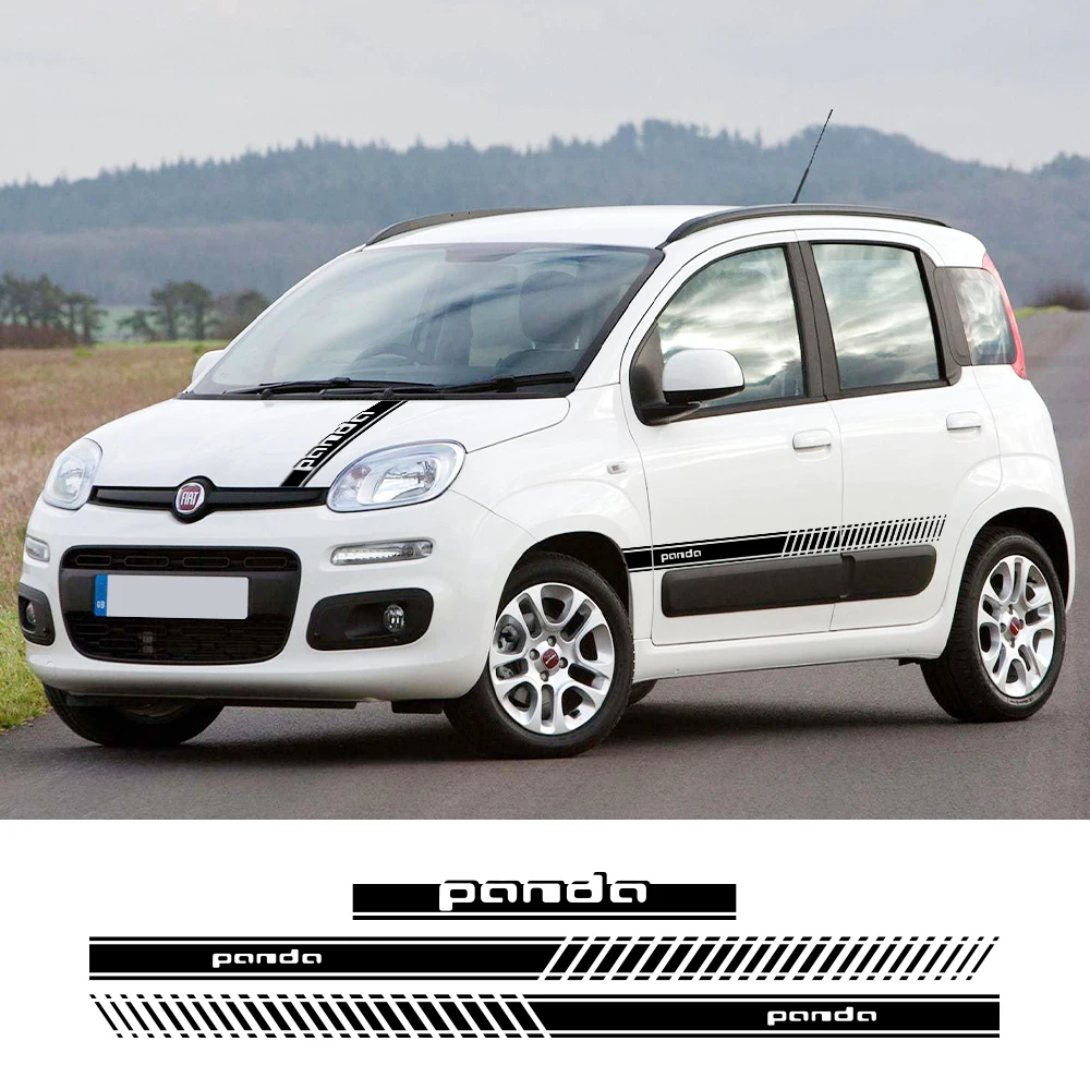 Car Hood Door Side Stripe Stickers For Fiat Panda MK3 1 2 3 4x4 169 141 312 319 750 Tuning Auto Accessories Vinyl Film Decals