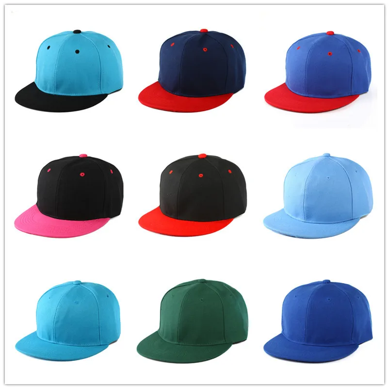 New men casual flat brim snapback hats Women Solid Blank hip hop dance sports trucker caps Leisure hats gorros