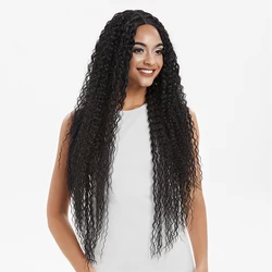 Synthetic Lace Front Wigs For Women Long Curly Hair 36 Inch Cosplay Wigs Blonde Ombre Heat Resistant Synthetic Lace Wig