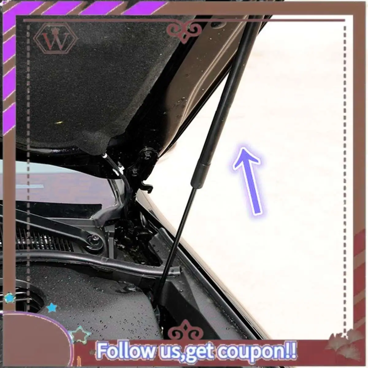 

A57E-2Pcs Car Hood Struts Bonnet Gas Lift Support Damper For Toyota Landcruiser Prado 120 Series 2002-2009 475MM