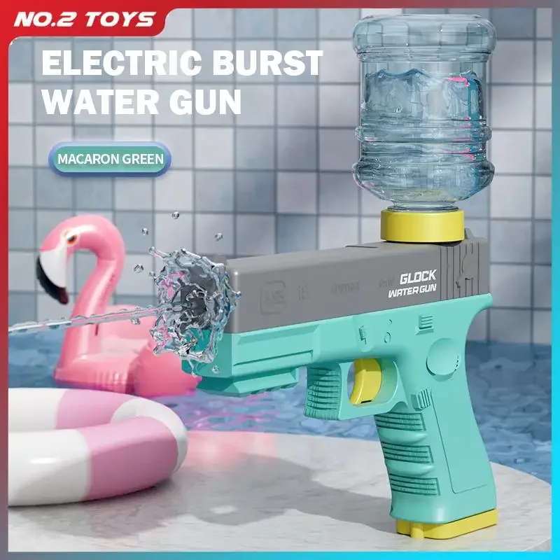 مسدس مياه كهربائي مع مسدس شحن زجاجة مسدس مياه أوتوماتيكي مسدس عالي الضغط لعبة أطفال خارجية للحفلات على الشاطئ لعبة معركة #6