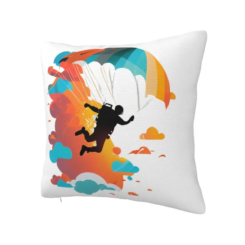 Skydiving Throw Pillow Case Decoracion 3D Printed Paraglider Adventure Paragliding Sofa Cushion Cover Polyester Cozy Pillowcase