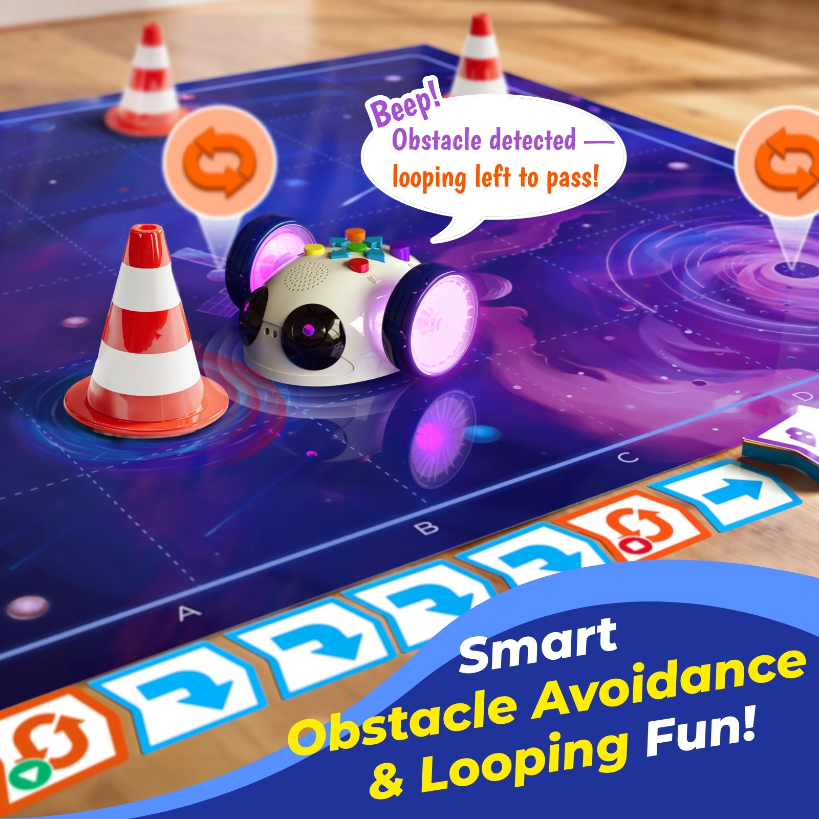 Apitor Robot Wheels Edu Coding Robot for Kids Ages 5-7 STEM Toys Robotics Kit with Screen-Free Coding Cards&App Control Toys