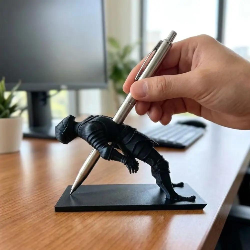 

Funny 3D Printed Knight Pen Holder Plastic Unique Warrior Desk Organizer Decorations School Stationery Cool Gift