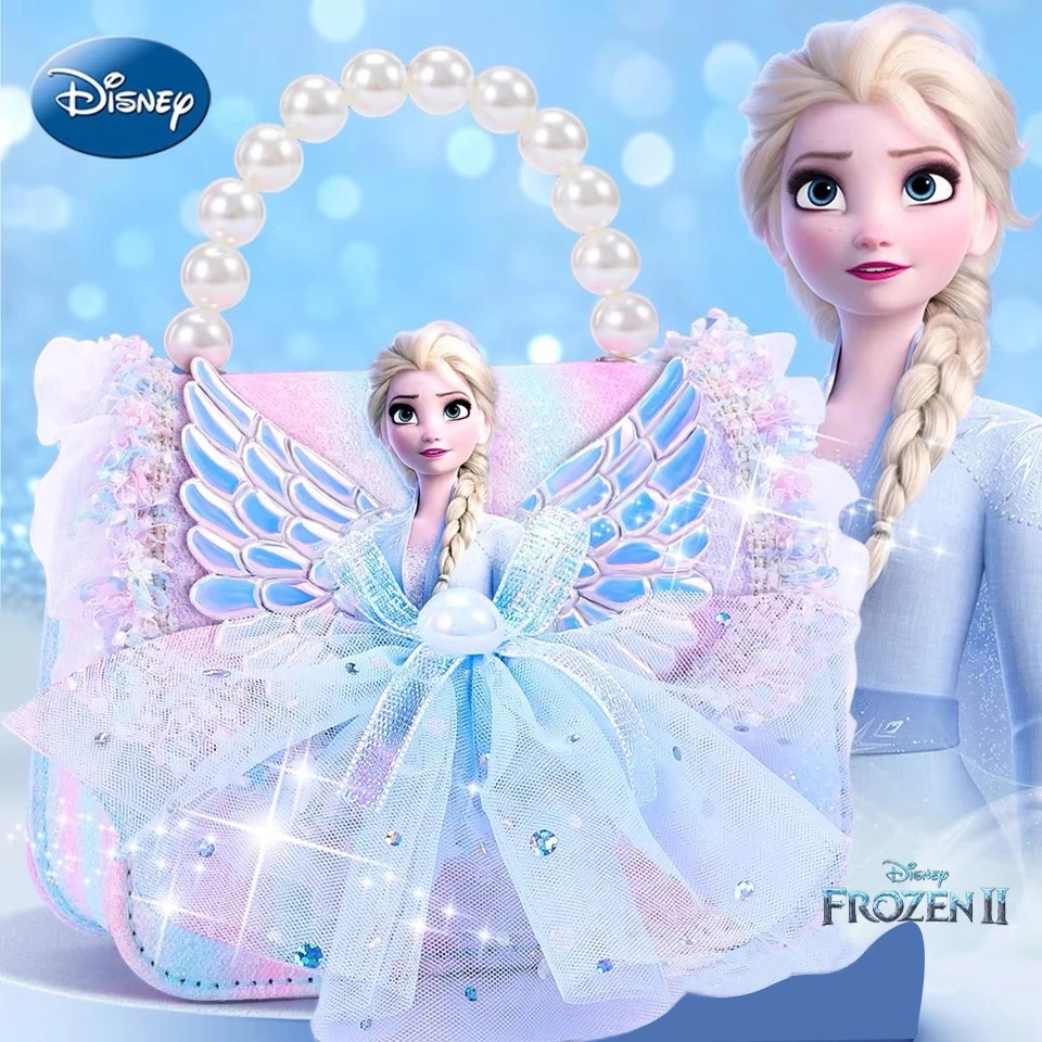 

Kids Princess Bag Cartoon Handbag Frozen 2 Elsa Anna Shoulder Bag Girls Princess Sofia Baby Bag Kids 2024 New Messenger Bag