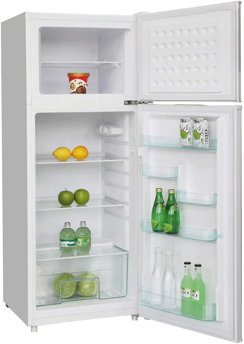 RCA RFR741-BLACK Apartment Size-Top Freezer-2 Door Fridge-Adjustable Thermostat Control-Black-7.5 Cubic Feet