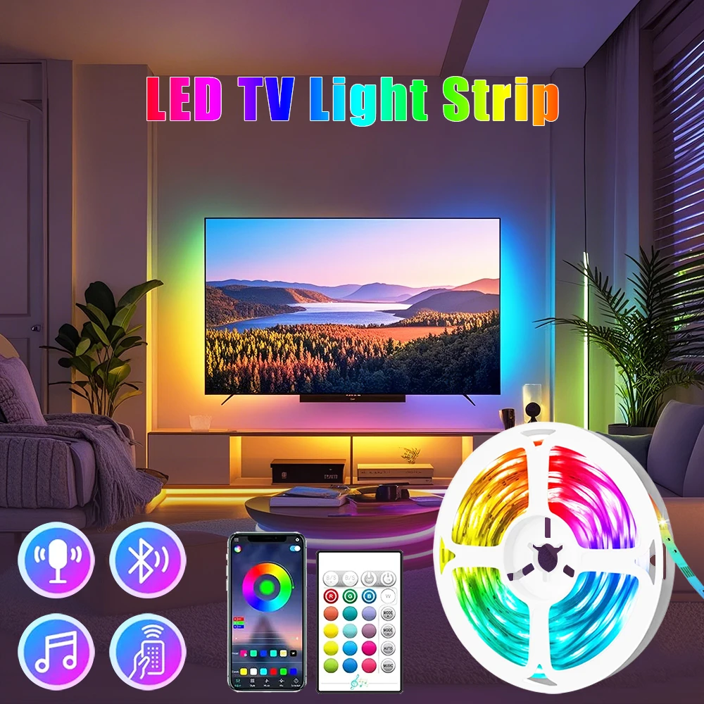 Diody na wstążce LED RGB 5050 ,5V 1M-30M,16 milion kolorów, RGB, taśma oświetleniowa Led synchronizacja muzyki, zmiana koloru na imprezę w domu