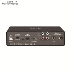 Q-24 Usb Audio Interface Guitar Pro Audio Equipment Computer Free Drive USB External Sound Card Professional Portable Video