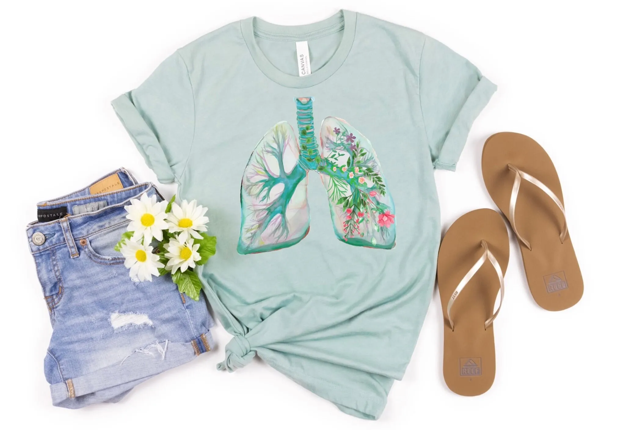 Floral Lungs T Shirt Rt Respiratory Therapy Flowers Lung Squad Therapist Breathe Pulmonologist New Grad