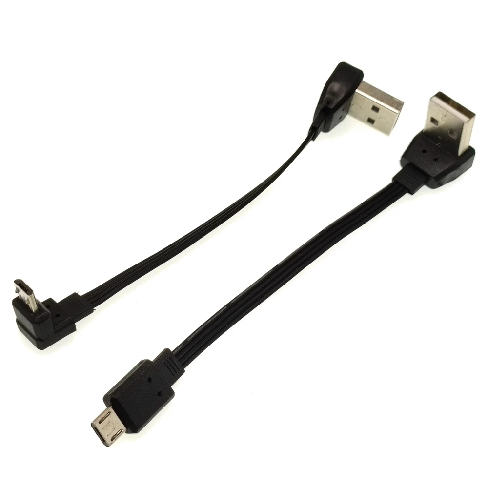 50CMSoft flat cable Micro USB data charging cable flat cable car up and down left and right elbow Android mobile phone universal