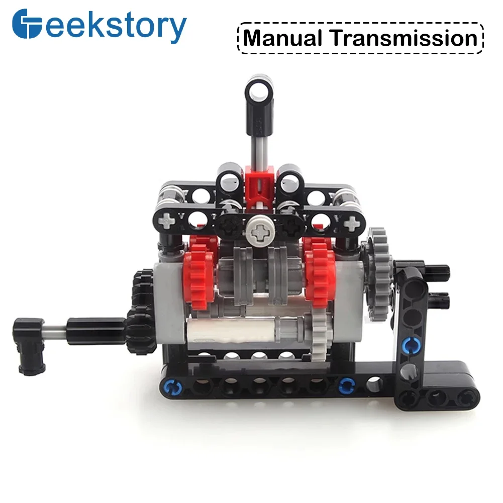 MOC High-tech 4 Speeds Gearbox Manual DIY Transmission Kit M Motor 8883 Power Functions Building Blocks Bricks Puzzle Toy